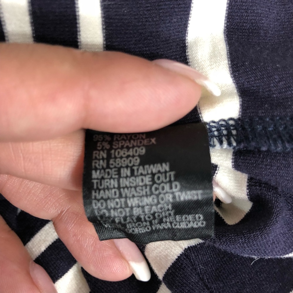 Cremieux dark blue and white striped sheath dress - Picture 7 of 8